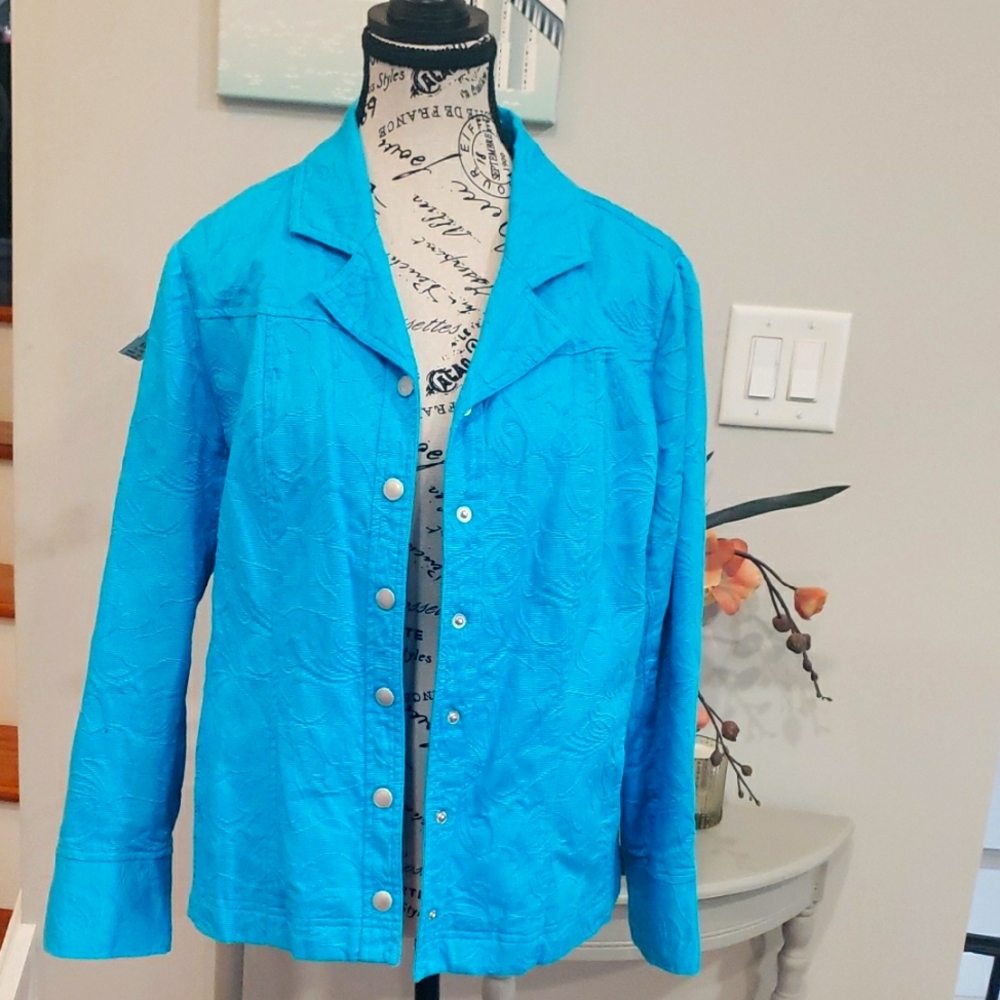 Vibrant Blue Button-Up Jacket